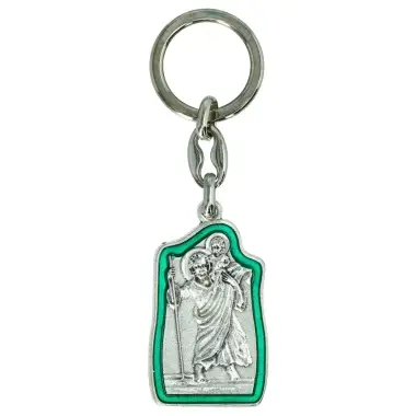 Porte-Clefs - St Christophe Email vert