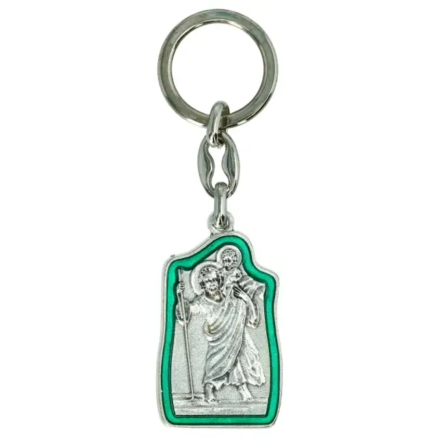 Porte-Clefs - St Christophe Email vert