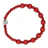 Bracelet sur élastique Bois rouge Christ Miséricordieux