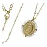 Stalen ketting met Wonderbare Medaille en gekleurde kristallen kralen