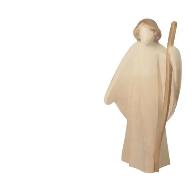 Berger avec bâton : crèche de Noël en bois Aram pour 10 cm