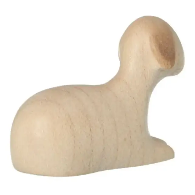 Mouton couché : crèche de Noël en bois Aram pour 10 cm