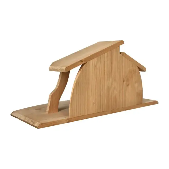 Etable vide en bois pour crèche de Noël 48 x 22 x 22 cm