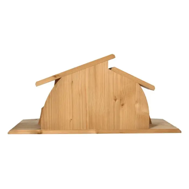 Etable vide en bois pour crèche de Noël 48 x 22 x 22 cm