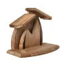 Etable vide en bois pour crèche de Noël - 24 x 12 x 19 cm