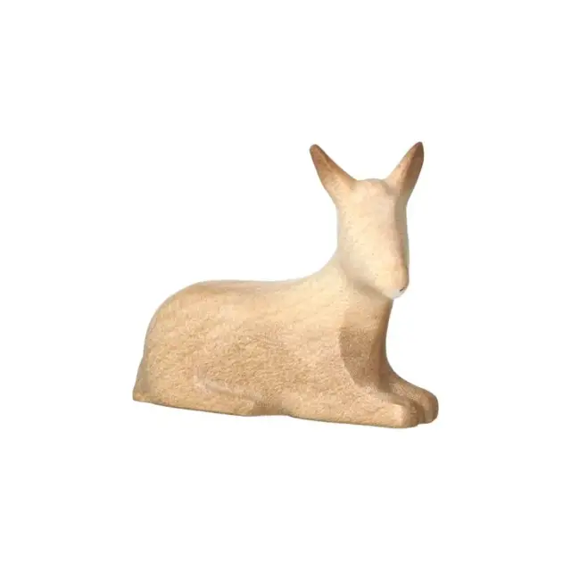 Ane et boeuf : crèche de Noël en bois Aram 10 cm (2 pièces)