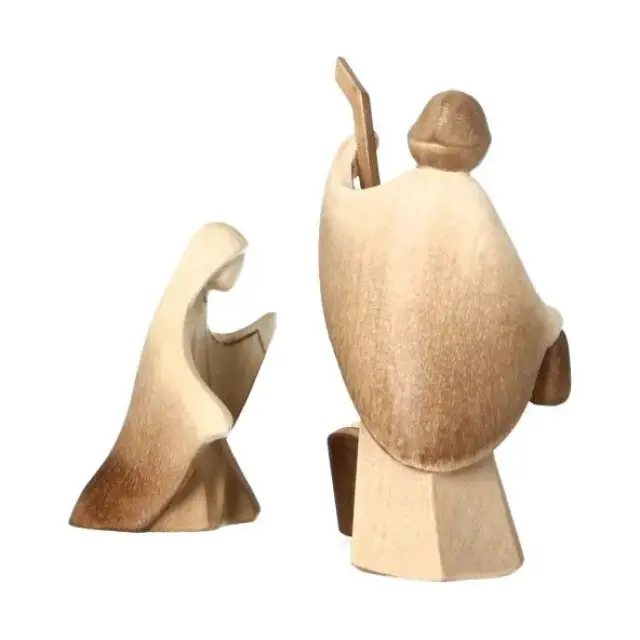 Crèche de Noël moderne en bois Aram : Sainte Famille