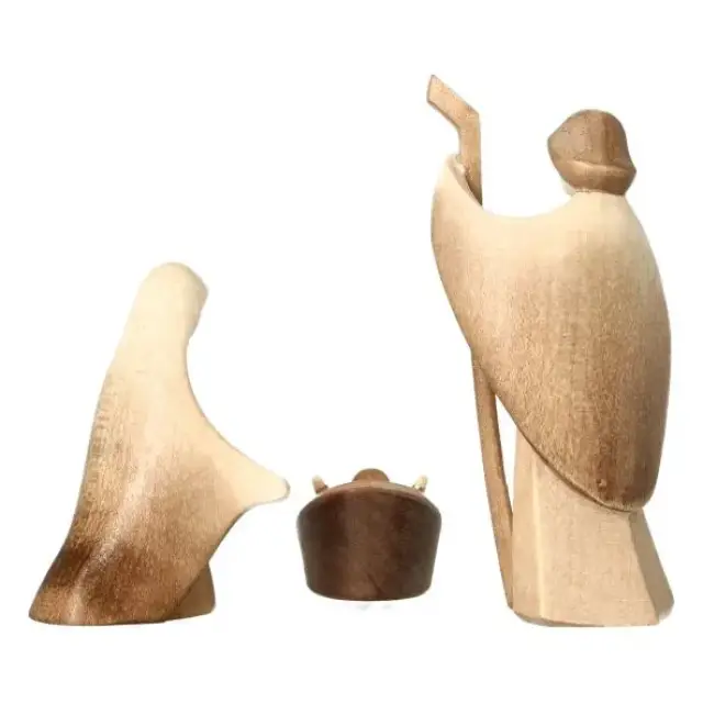 Crèche de Noël moderne en bois Aram : Sainte Famille