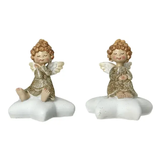 Ange doré sur étoile 9 cm