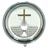 Chapelet blanc de communion + Boîte argentée Calice Diam 46 mm