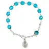 Armband semi-kristam lichtblauw + Wonderbare medaille