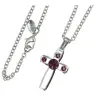 Pendentif croix avec strass Améthyste + Chaine 50 Cm