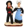 Santon Carbonel (N°2) Sujet Français couple de Bretons bleu