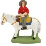Santon Carbonel (N°2) Sujet Français Gardian cheval rouge