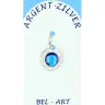 Medaille 13 mm OLV / Kant - Zilver email blauw