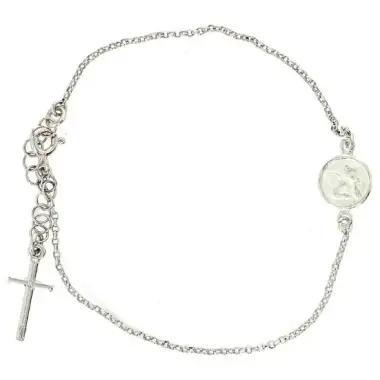Bracelet avec ange argent rhodié