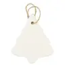 Hanging christmas tree in white porcelain 8 cm
