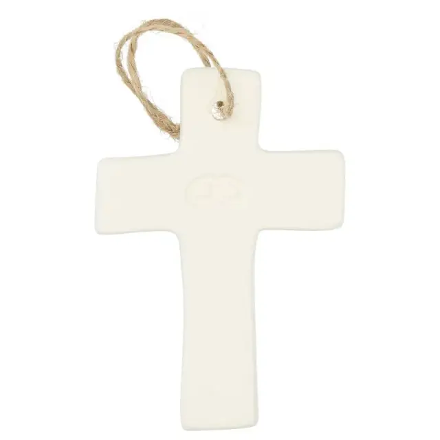 Cross in white porcelain alliances 9.5 x 6.5 cm