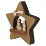 Kerststal in een houten ster H 12 cm