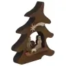 Nativity with wooden tree H 12 cm