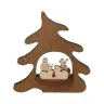 Kerststal met houten kerstboom H 12 cm