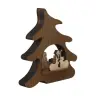 Nativity with wooden tree H 12 cm