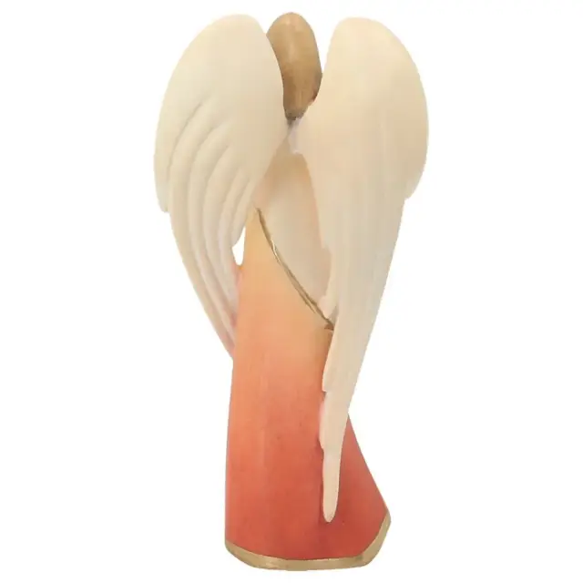 Ange En Bois Sculpte 15 cm rouge