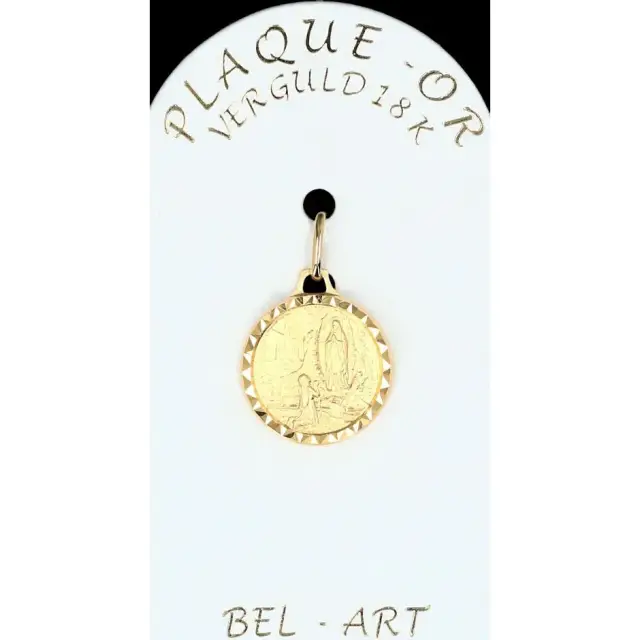 Médaille plaqué-or - Lourdes Appar. - 14 mm