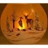 Kerst kaarsenhouder in glas besneeuwde landschap met hert 12 Cm