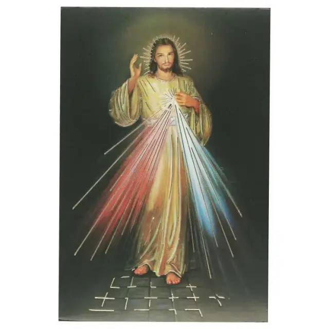 Postkaart 15 x 10 cm Barmhartige Christus "goud"