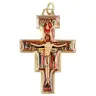 Croix St Damien 40 mm Métal doré Email