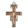 Croix St Damien 40 mm Métal argenté Email