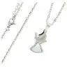 Necklace stainlees steel and medal with mother-of-pearl cross