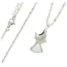 Necklace stainlees steel and medal with mother-of-pearl cross