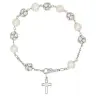 Bracelet-Dizainier Argent Rhodié Perle + strass 8 mm + Ecrin