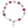 Bracelet-Dizainier Argent Rhodié Agathe striée 8 mm