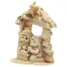 Nativité en albâtre 6,5x5,5x3 cm décoré