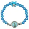 Elastic bracelet with blue pearls