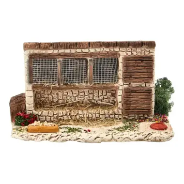 Décor pour santons de Provence Lapinière 15 x 8 cm