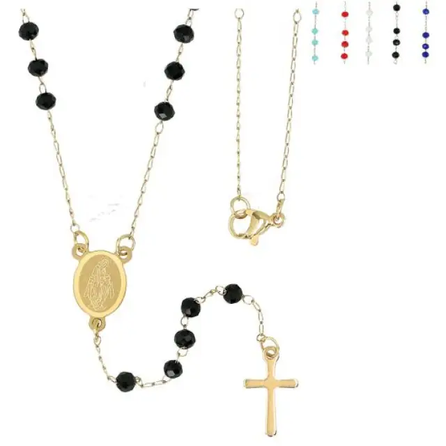 Necklace is steel Our Lady of Guadelupe medal + cross