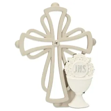 Souvenir de communion : croix + calice à poser