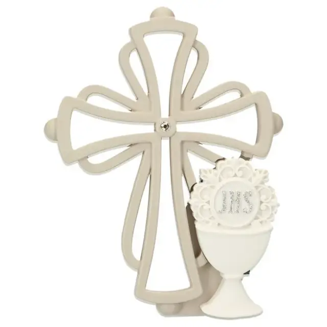 Souvenir de communion : croix + calice à poser