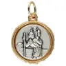Medaille 15 mm Altijddurendebijstand / H Kristoffel Metaal bicolor email blauw
