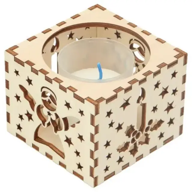Bougeoir en bois avec ange