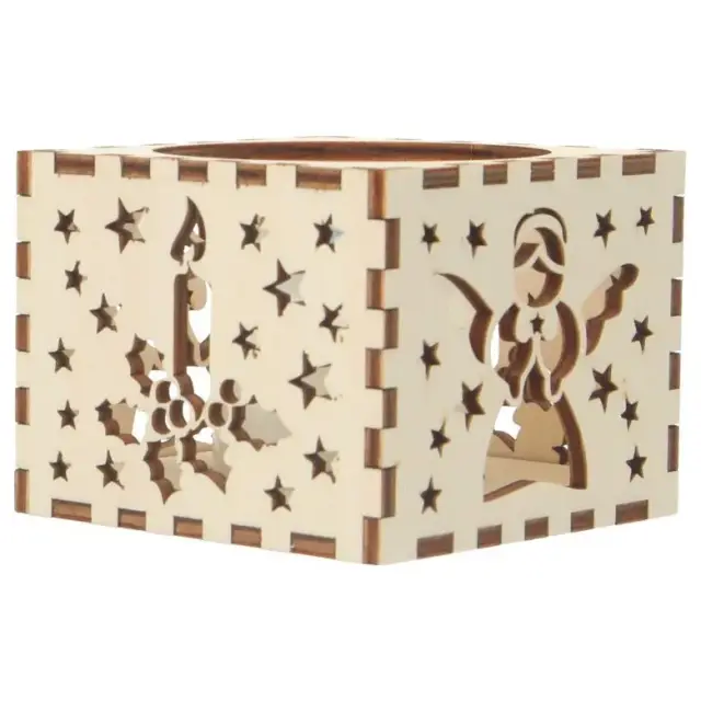 Bougeoir en bois avec ange