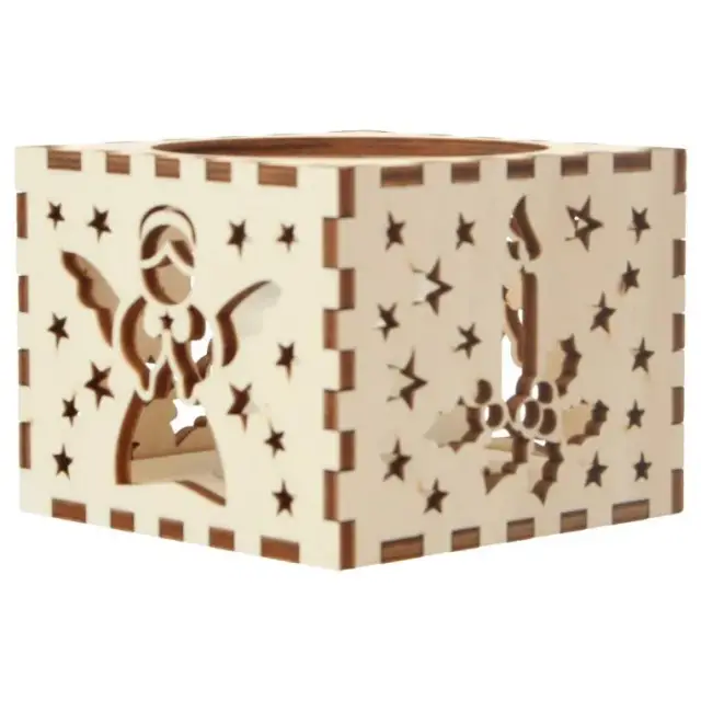 Bougeoir en bois avec ange