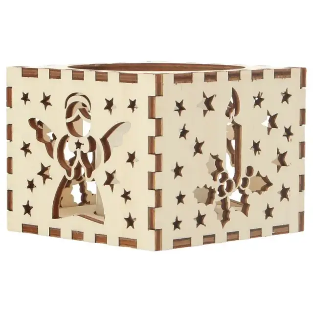 Bougeoir en bois avec ange