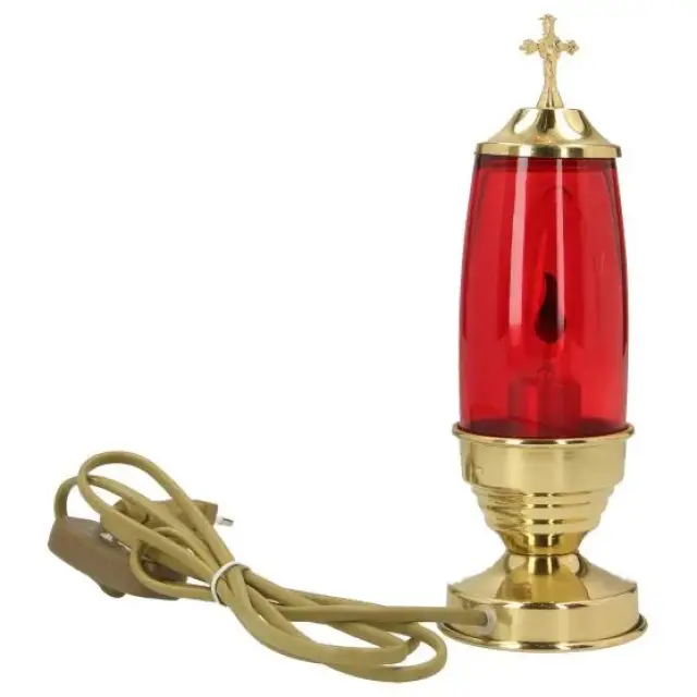 Lamp/H Sacrament H23X7 cm Rood Glas Messing verguld / 220 V