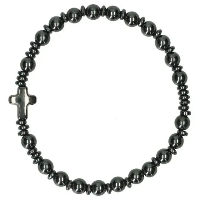 Elastic bracelet hematite