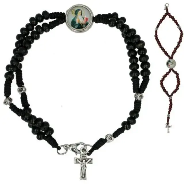 Bracelet/rosary with Saint Benedict (2 colors)